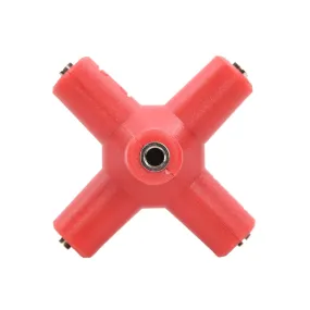 Hosa Knucklebones 1-5 Signal Splitter 3.5 mm Red