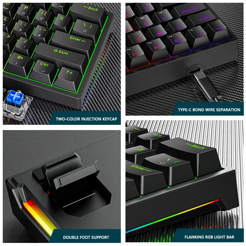 K620 Mini Gaming Mechanical Keyboard - 61 Keys RGB