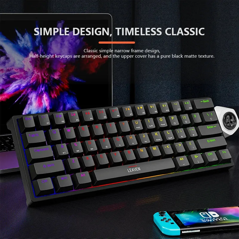 K620 Mini Gaming Mechanical Keyboard - 61 Keys RGB