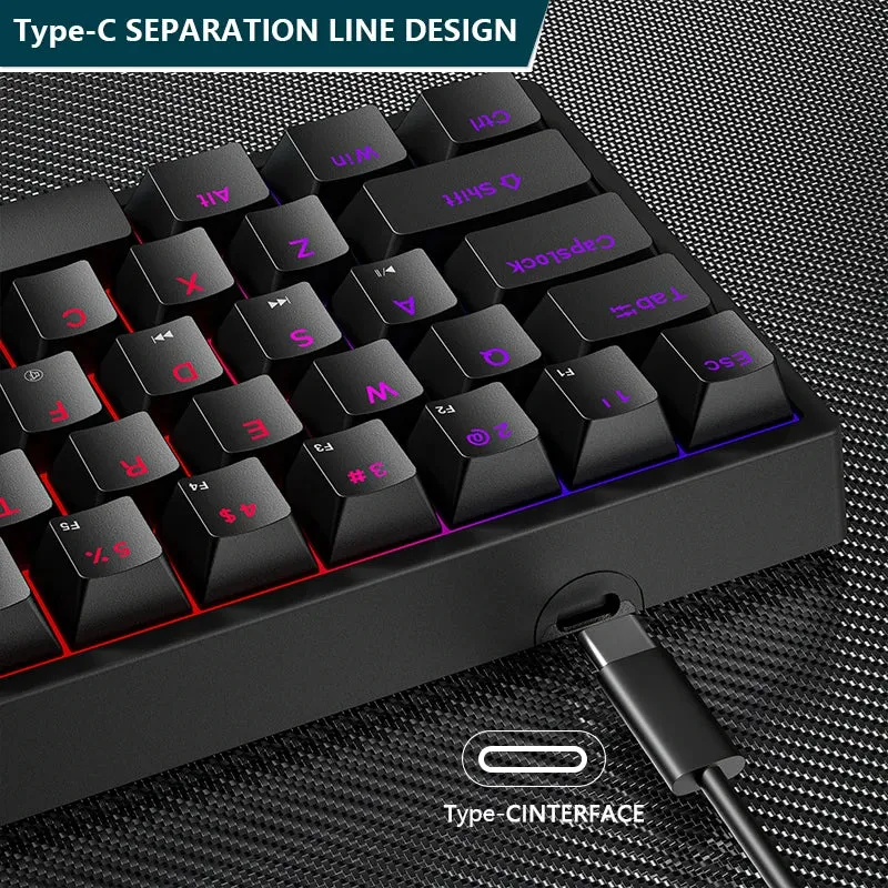 K620 Mini Gaming Mechanical Keyboard - 61 Keys RGB