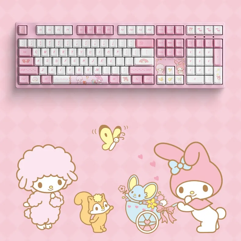 Kawaii Pink Aesthetic My Melody Mechanical Keyboard