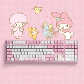Kawaii Pink Aesthetic My Melody Mechanical Keyboard