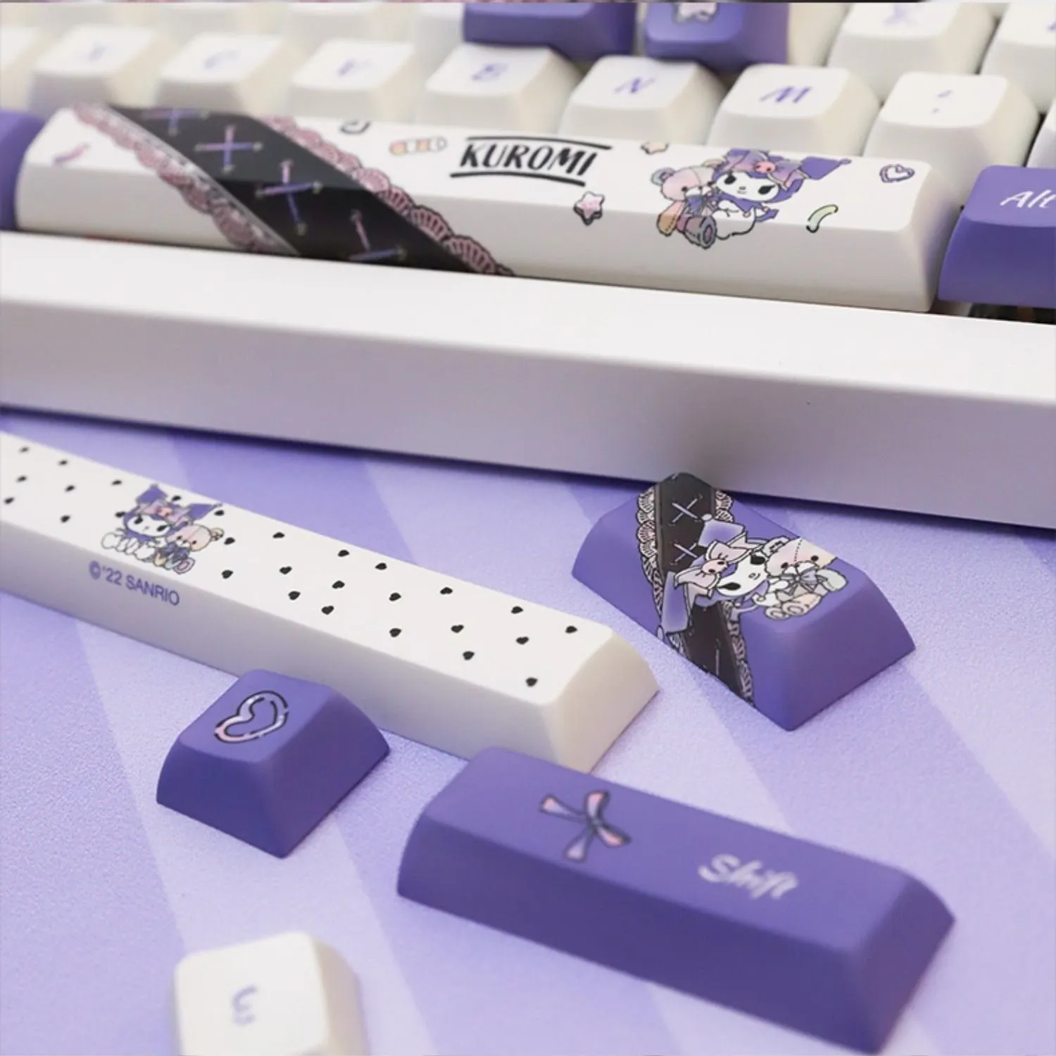 Kawaii Purple Kuromi Mechanical Keycaps Set