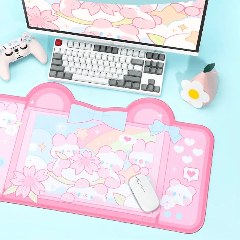 Kawaii Sakura Bunny Mouse Pad