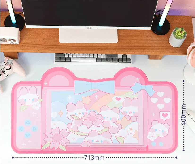 Kawaii Sakura Bunny Mouse Pad