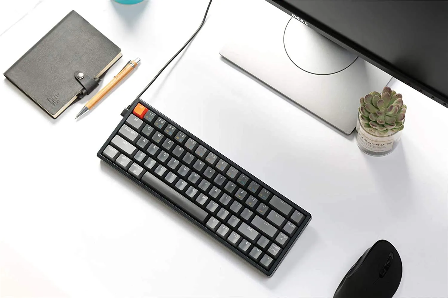 Keychron K6 68-Key Wireless Bluetooth/USB Wired Gaming Mechanical Keyboard, Compact 65% Layout RGB LED Backlit N-Key Rollover Aluminum Frame for Mac Windows, Optical (Red Switch) (K6T1)