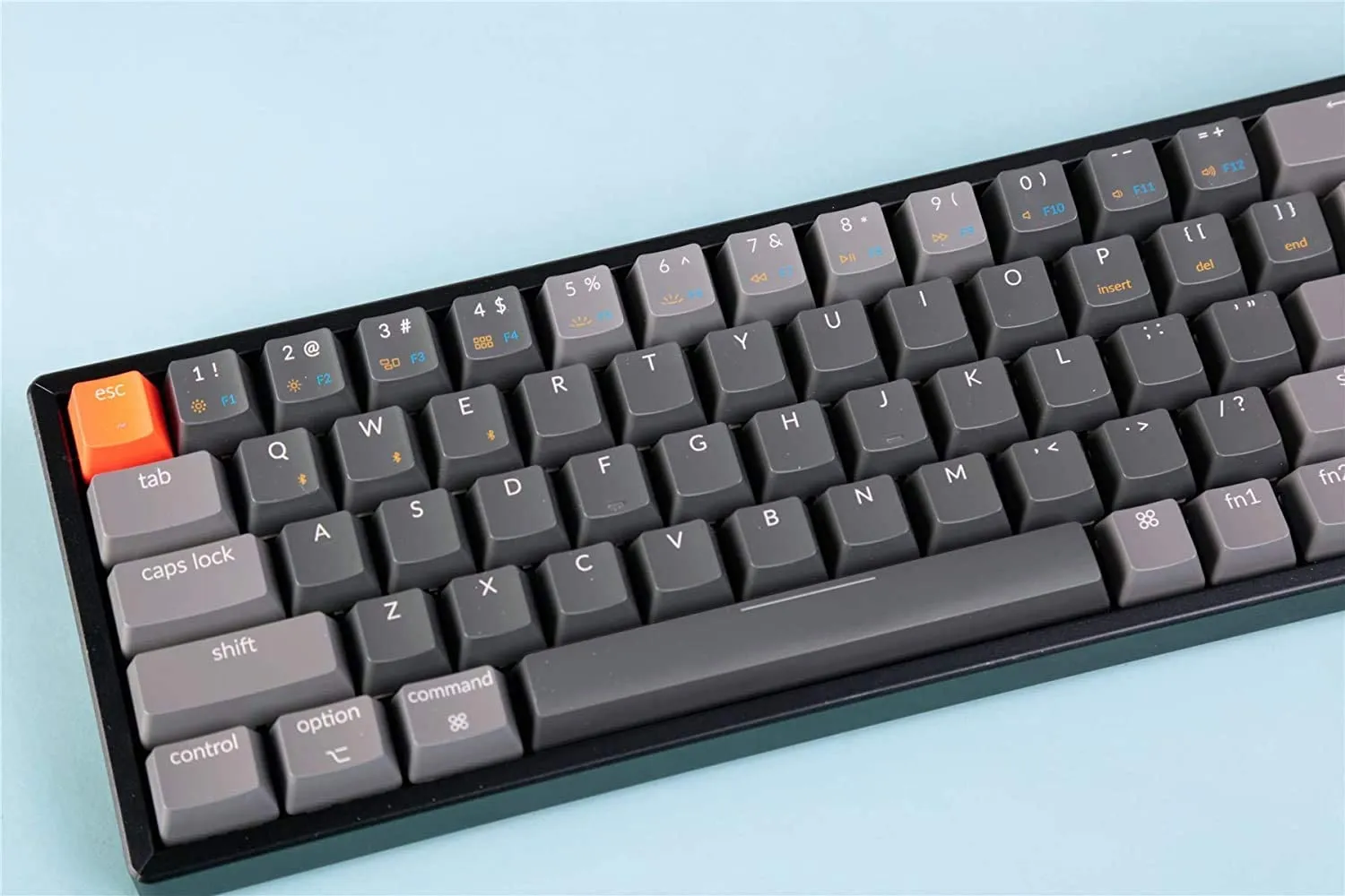 Keychron K6 68-Key Wireless Bluetooth/USB Wired Gaming Mechanical Keyboard, Compact 65% Layout RGB LED Backlit N-Key Rollover Aluminum Frame for Mac Windows, Optical (Red Switch) (K6T1)