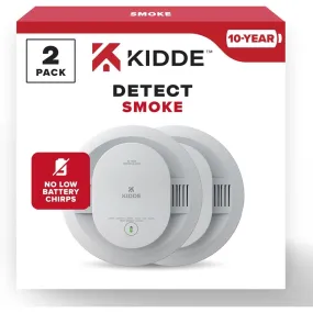 Kidde LED Warning Light Indicators Smoke Detector, 2 Pack - Battery Powered
