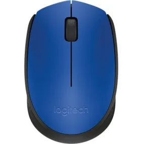 Logitech M171 Wireless Mouse - Wireless - Radio Frequency - Blue, Black - USB - 1000 dpi - Scroll Wheel - Symmetrical