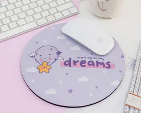 Luna & Sprinkle Celestial Mouse Pad | Working on My Dreams | Space Desk Decor