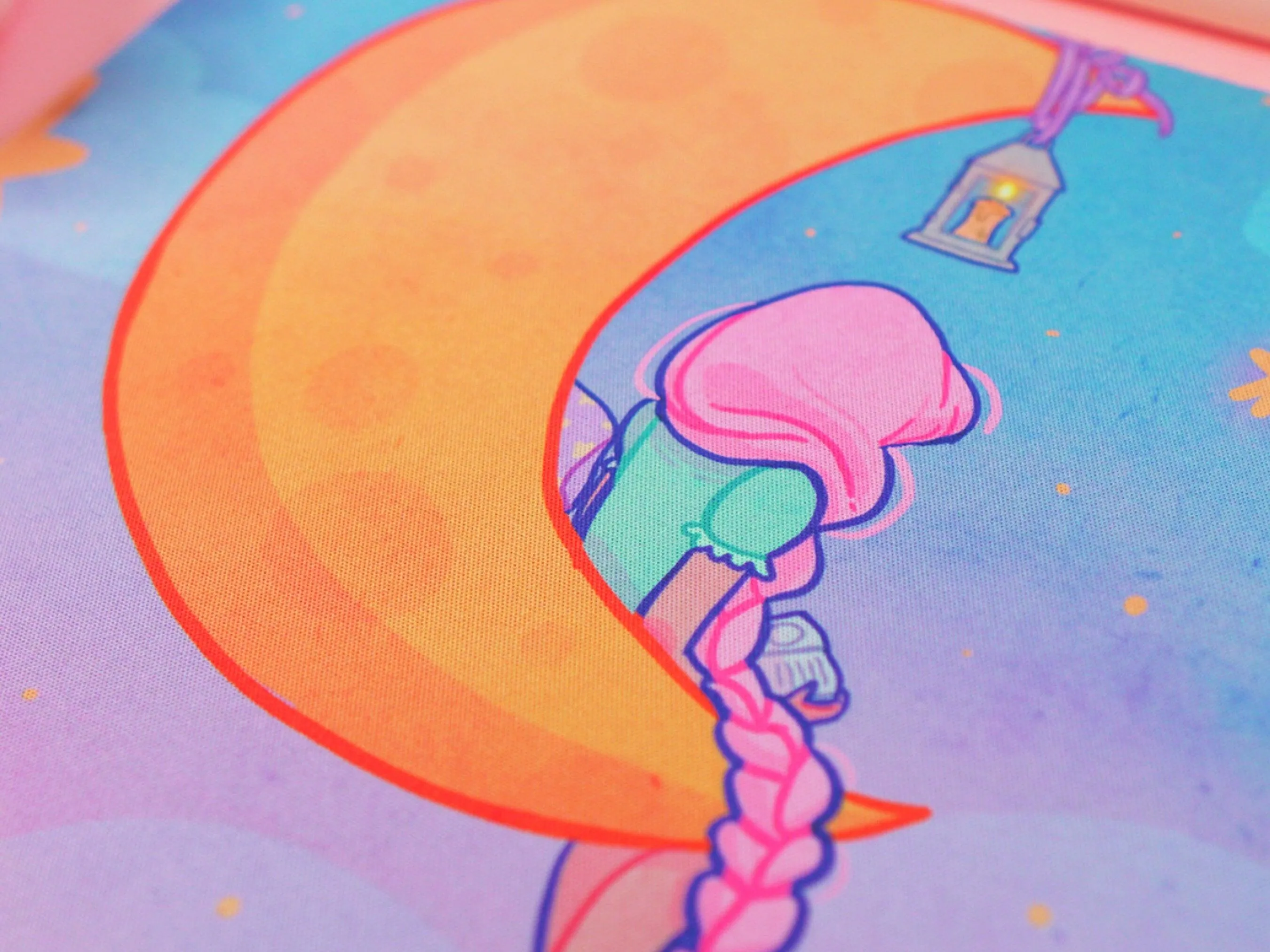 Magical Girl Kawaii Mouse Mat – Pastel Crescent Moon & Stars Desk Pad | Cute Aesthetic Bookish Gaming & Office Accessory