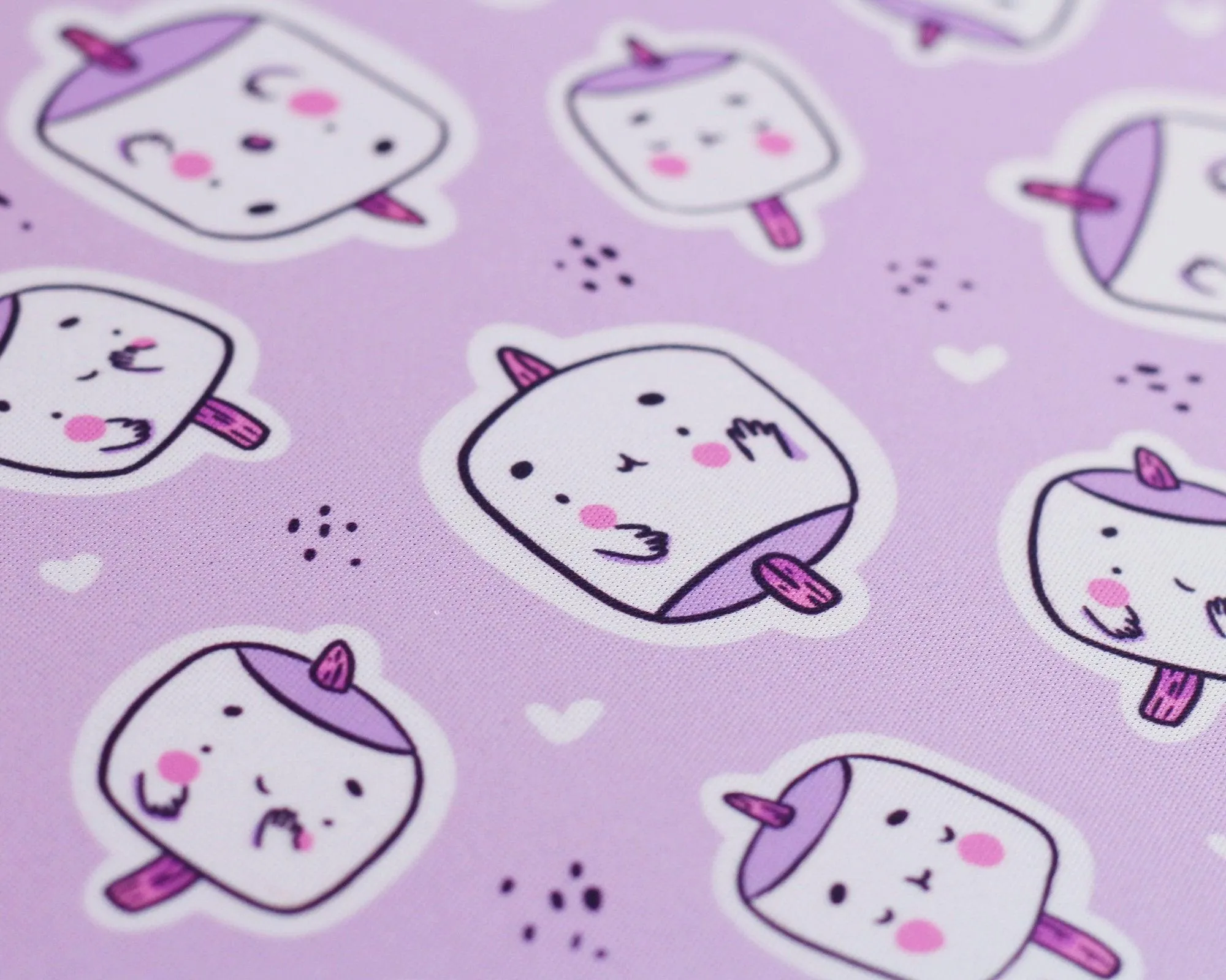 Marshie Marshmallow Mouse Mat | Kawaii Pastel Desk Accessory | Cute Hand-Printed Mouse Pad