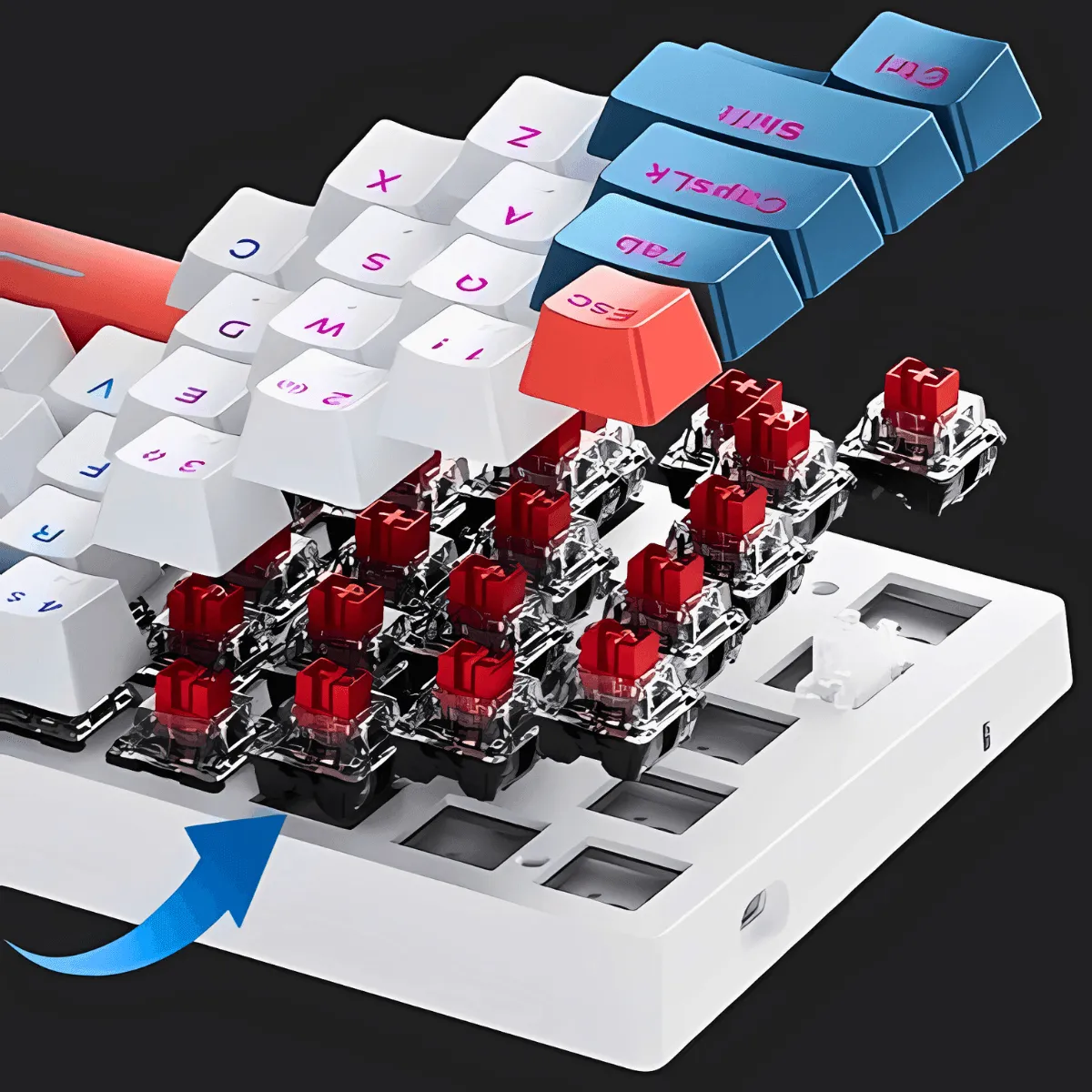 Mechanical Gaming Keyboard, RGB Backlit, 60% Compact, Wired USB-C, Hot-Swappable Keys, PBT ABS Keycaps, Anti-Ghosting