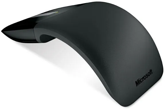 Microsoft Arc Touch Wireless Mouse, 2.4-GHz, USB, BlueTrack, Black - RVF-00052