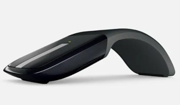 Microsoft Arc Touch Wireless Mouse, 2.4-GHz, USB, BlueTrack, Black - RVF-00052