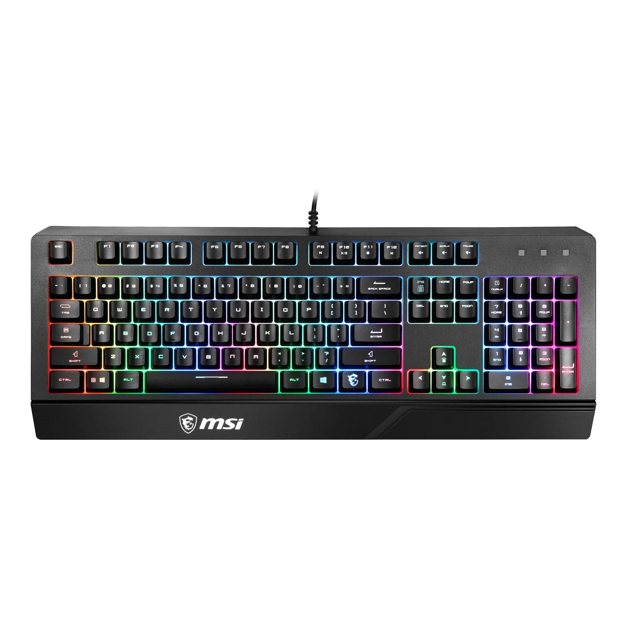 MSI VIGOR GK20 Backlit Ergonomic Gaming Keyboard - Black