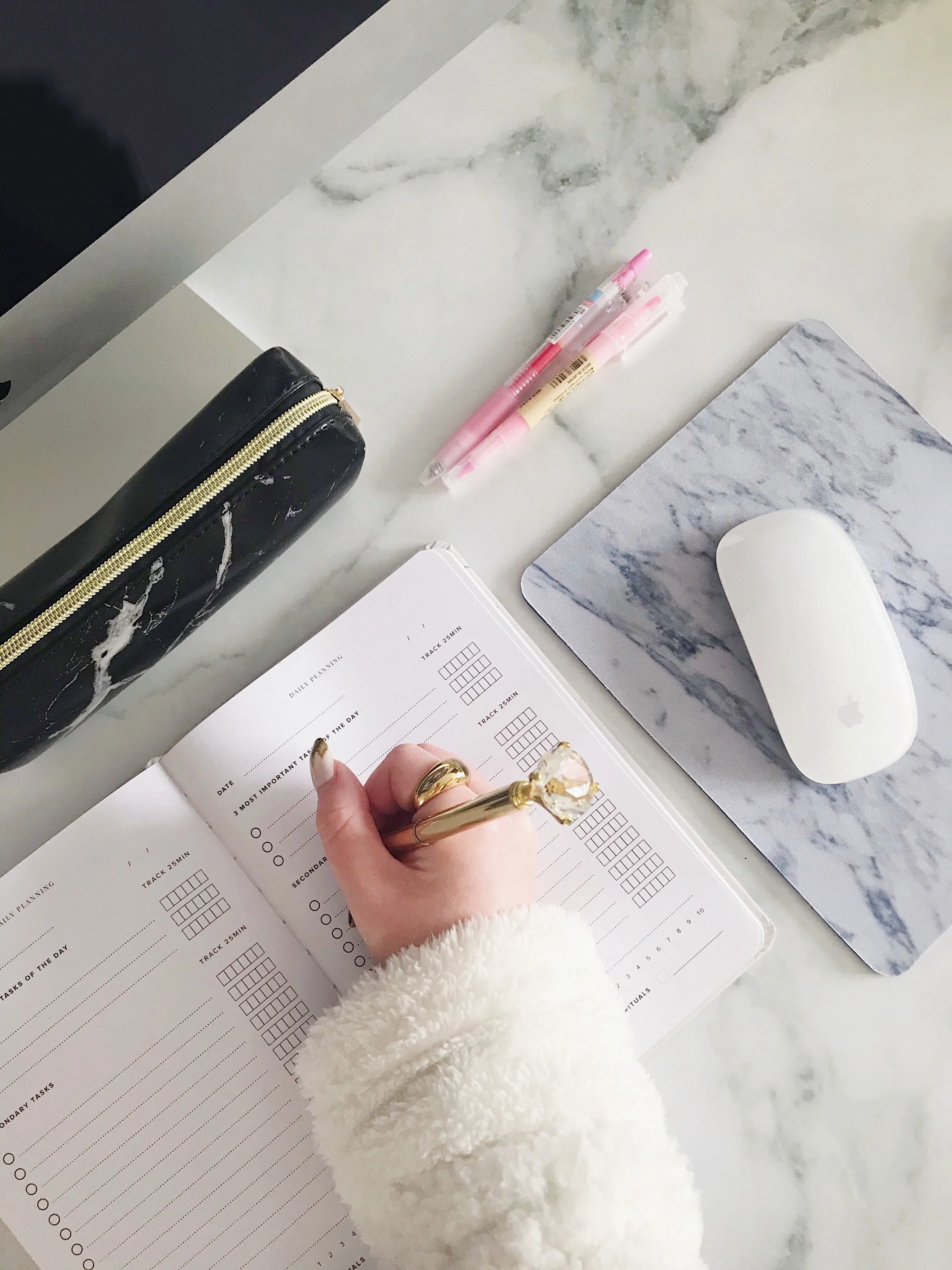 Office non-slip marble mouse pad