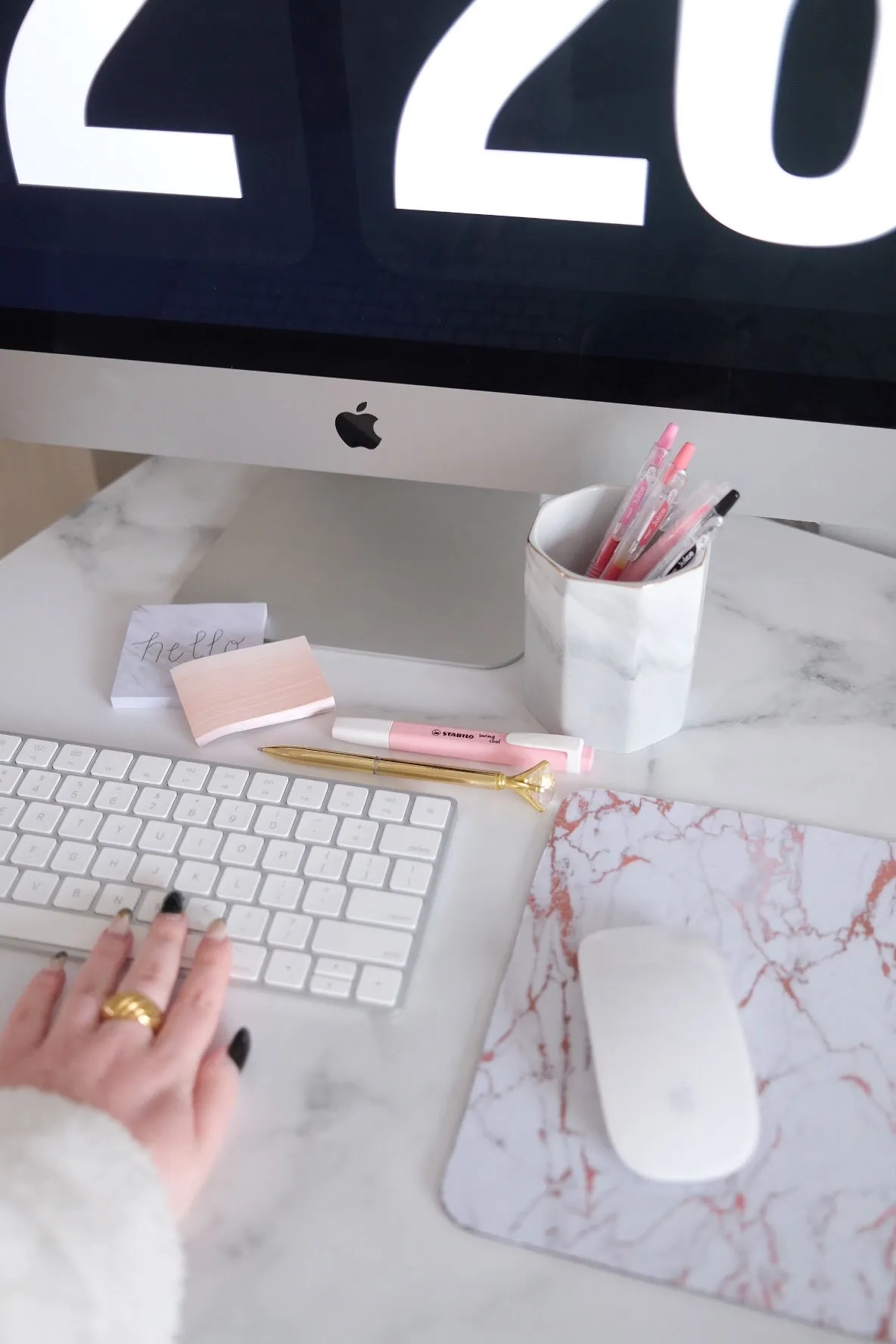 Office non-slip marble mouse pad