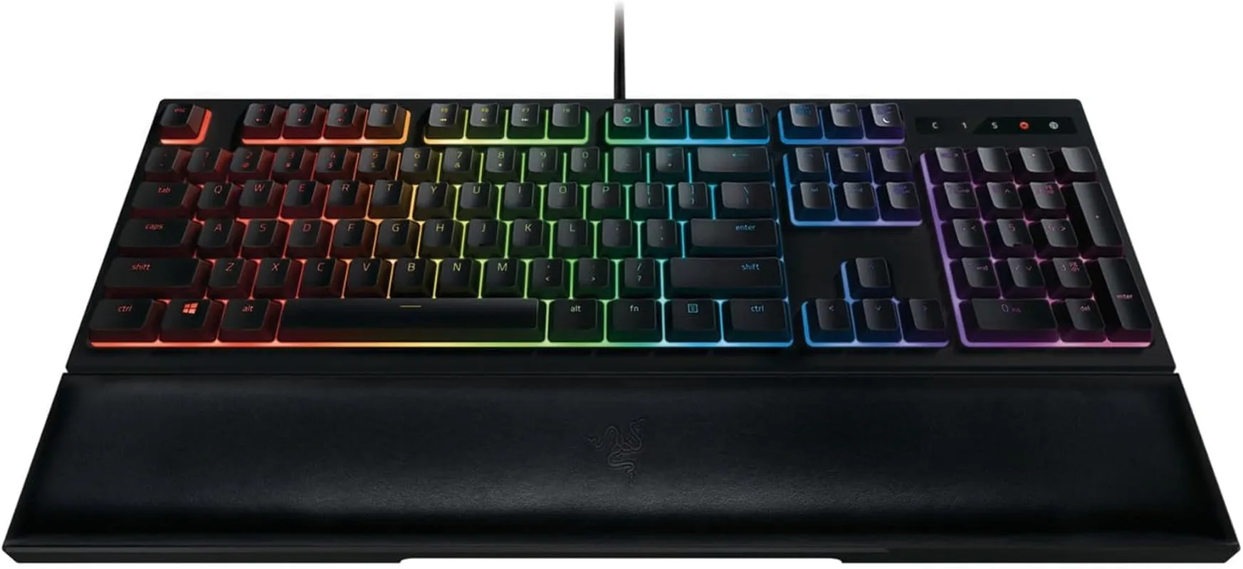 Ornata Chroma Gaming Keyboard: Hybrid Mechanical Key Switches - Customizable Chroma RGB Lighting - Individually Backlit Keys - Detachable Plush Wrist Rest - Programmable Macro Functionality