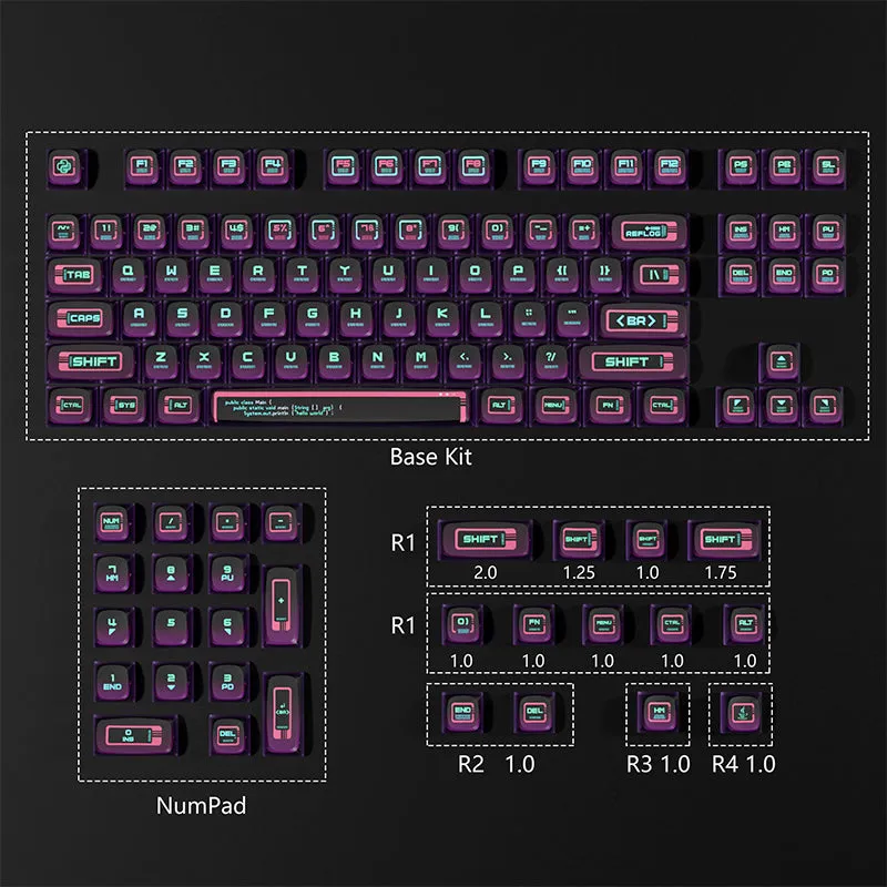 PIIFOX Cyberpunk ASA Profile PBT Keycap Set 117 Keys