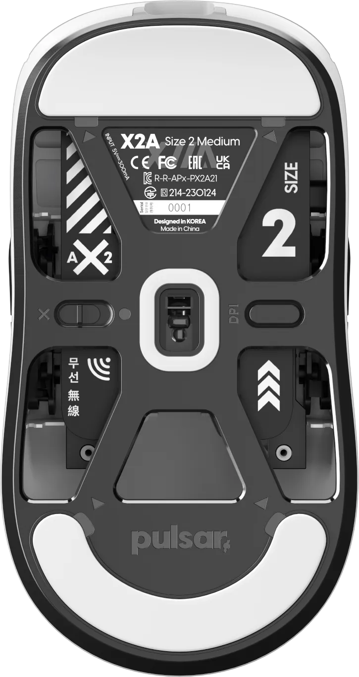 Pulsar X2A Wireless Gaming Mouse - White/black