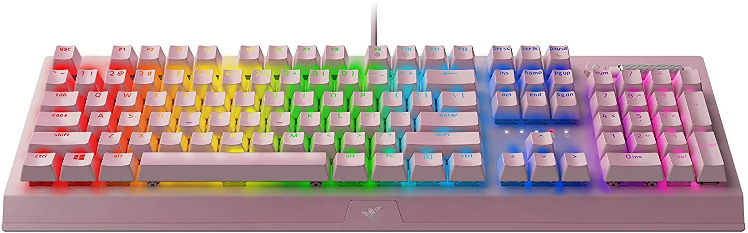 Razer Keyboard BlackWidow V3 Mechanical Gaming Keyboard: Green Mechanical Switches - Tactile & Clicky - Chroma RGB Lighting - Compact Form Factor - Programmable Macro Functionality - Quartz