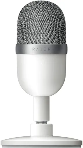 Razer Seiren Mini Microphone, Portable Ultra-Compact Condenser Mic, Mercury White