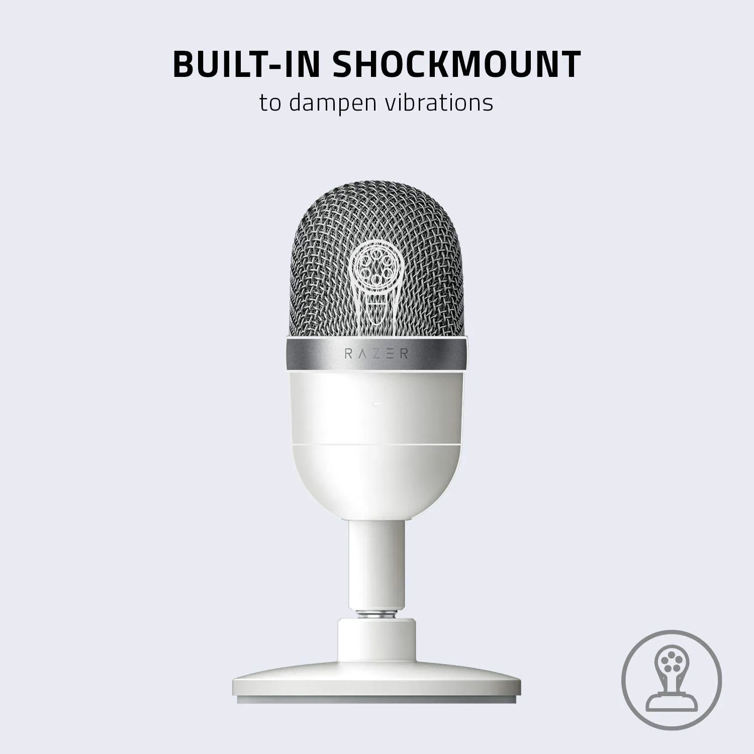 Razer Seiren Mini Microphone, Portable Ultra-Compact Condenser Mic, Mercury White