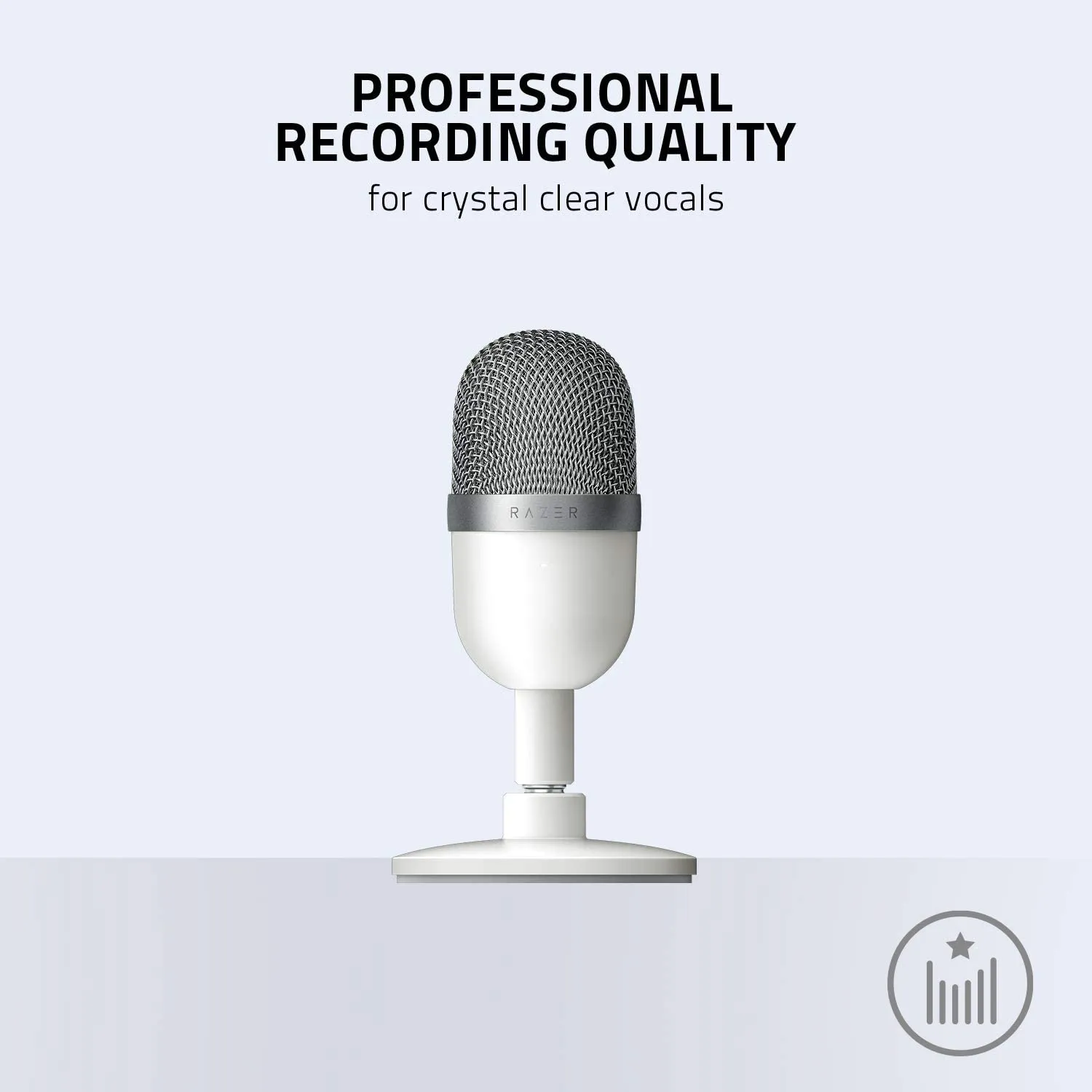 Razer Seiren Mini Microphone, Portable Ultra-Compact Condenser Mic, Mercury White