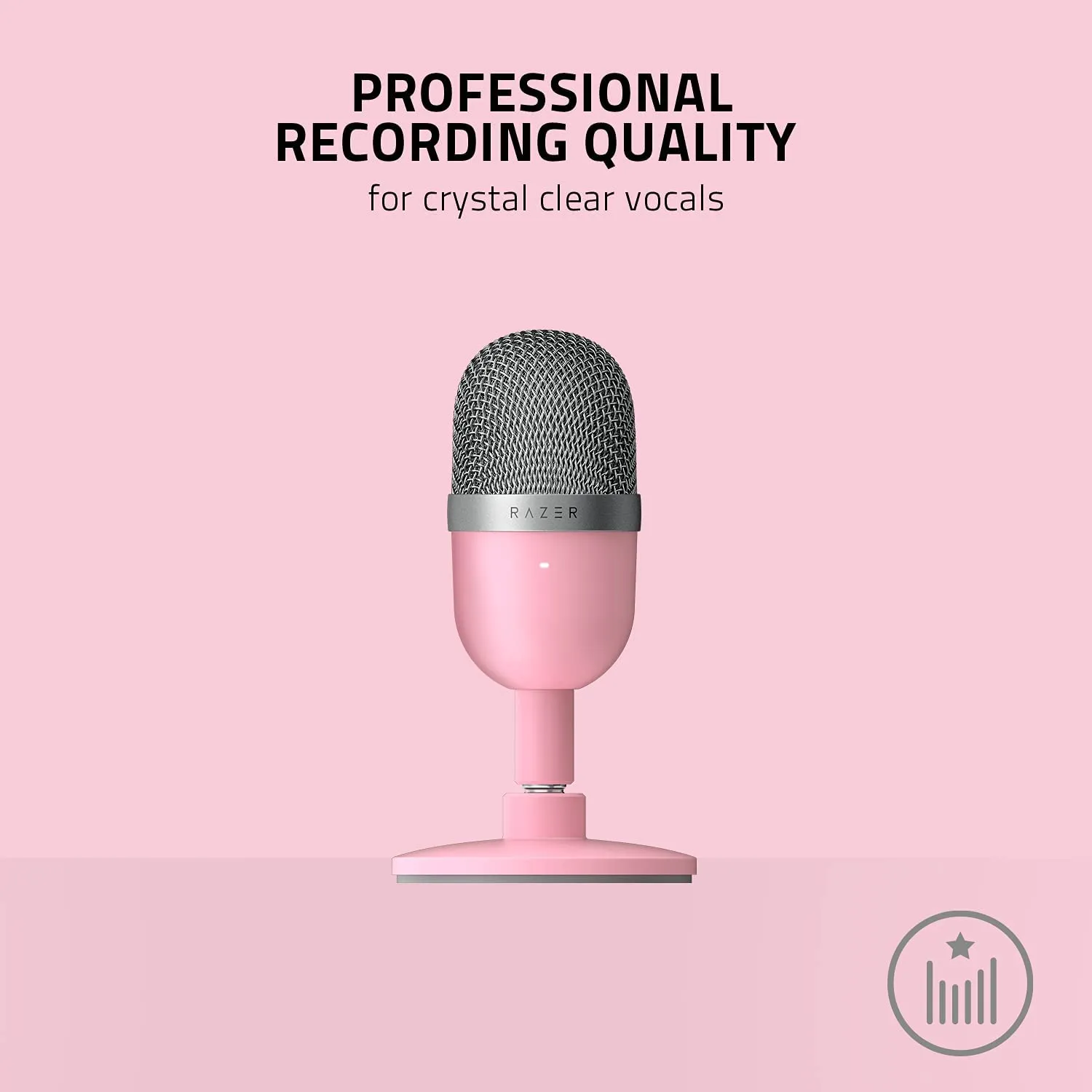 Razer Seiren Mini Microphone, Portable Ultra-Compact Condenser Mic, Quartz