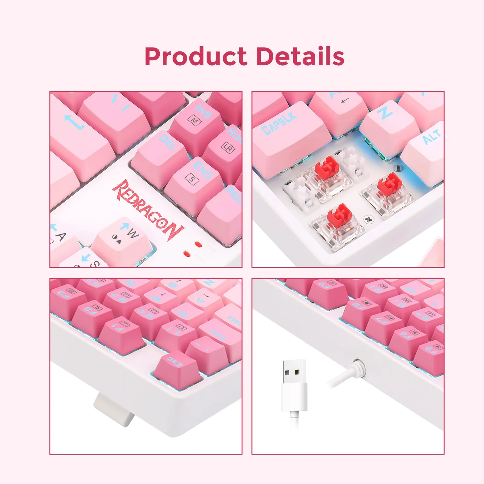 Redragon K576W-GP DAKSA TKL Wired Mechanical Keyboard