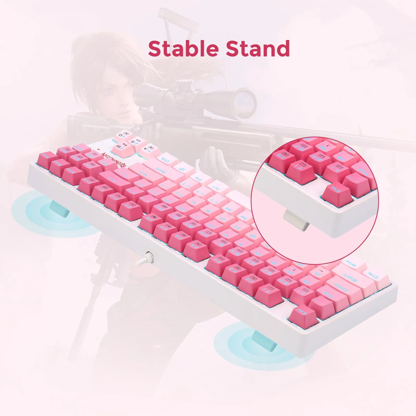 Redragon K576W-GP DAKSA TKL Wired Mechanical Keyboard