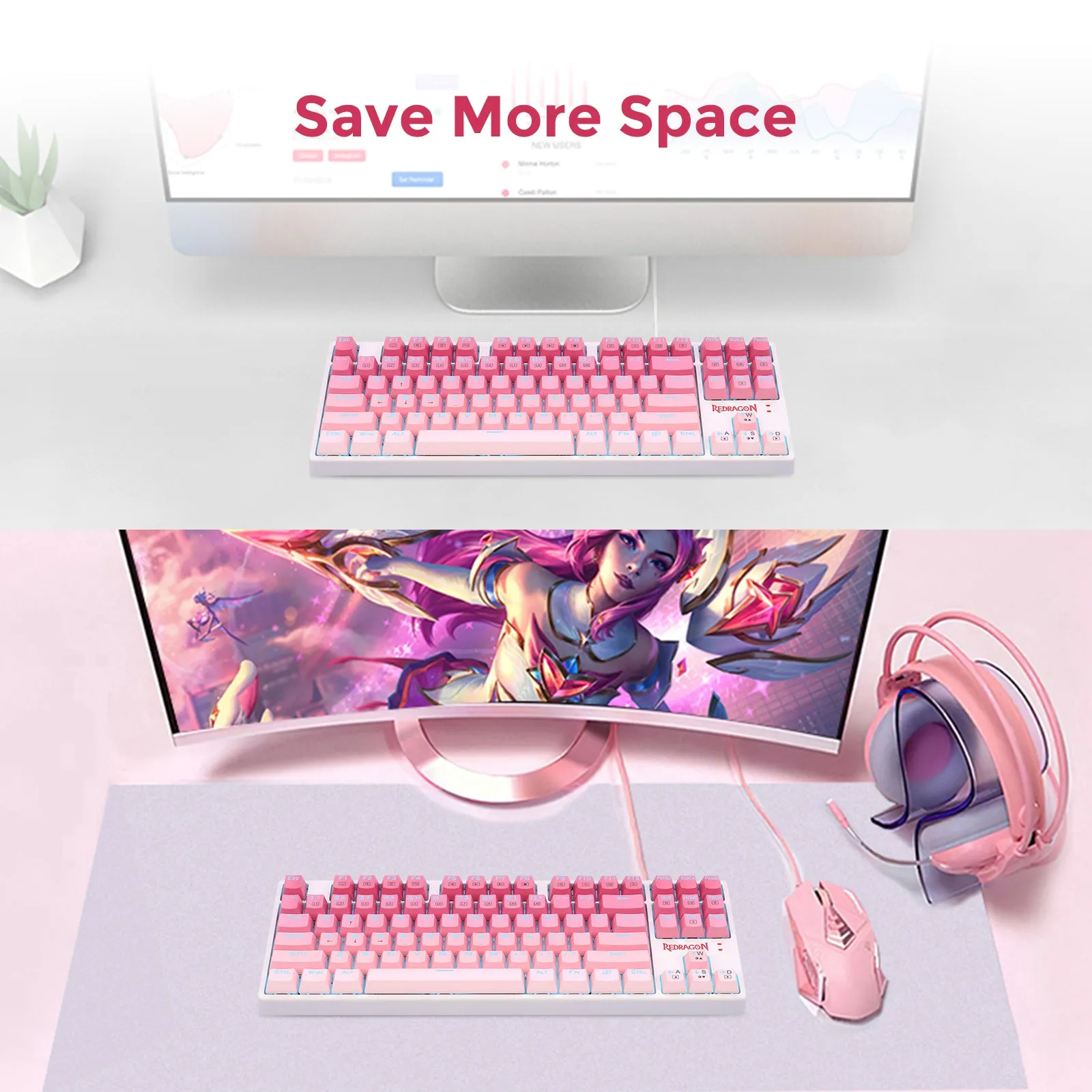 Redragon K576W-GP DAKSA TKL Wired Mechanical Keyboard