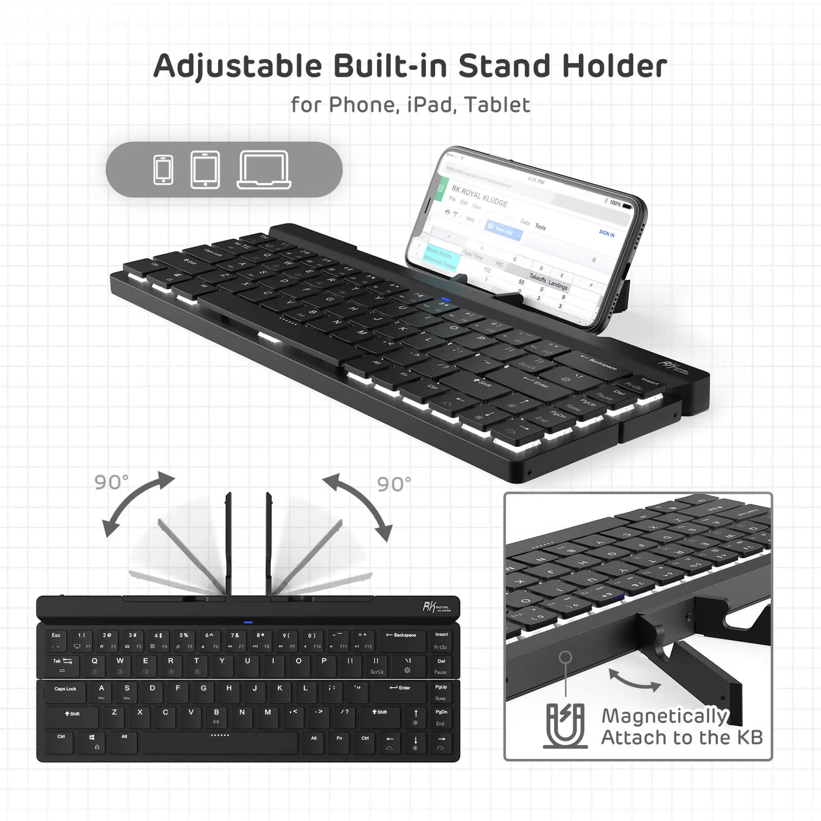 RK925 65% Foldable Wireless Mechanical Keyboard