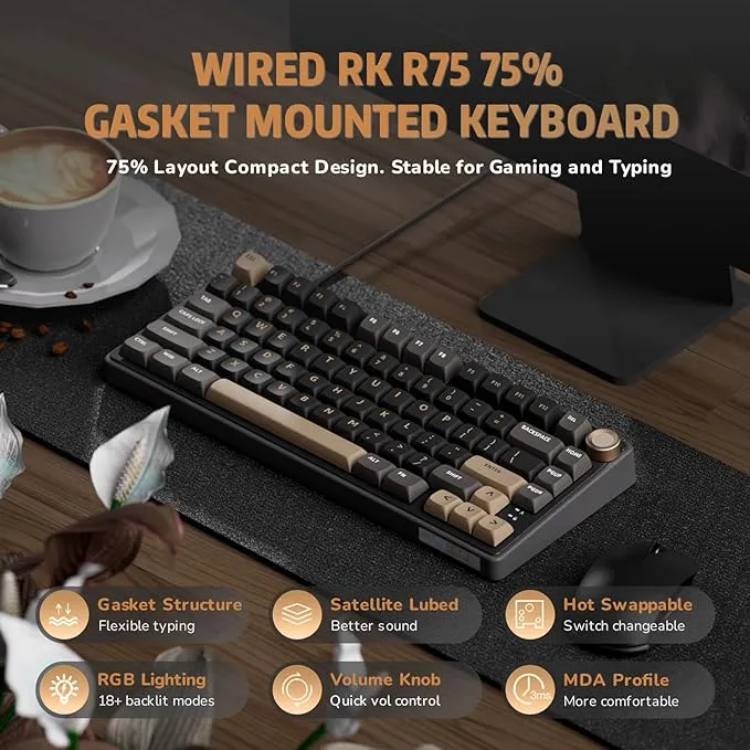 Royal Kludge RK R75 Mechanical Keyboard QMK