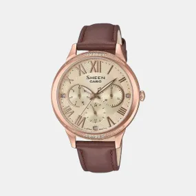 Sheen Women's Chronograph Leather Watch SX255 - SHE-3058PGL-9AUDF