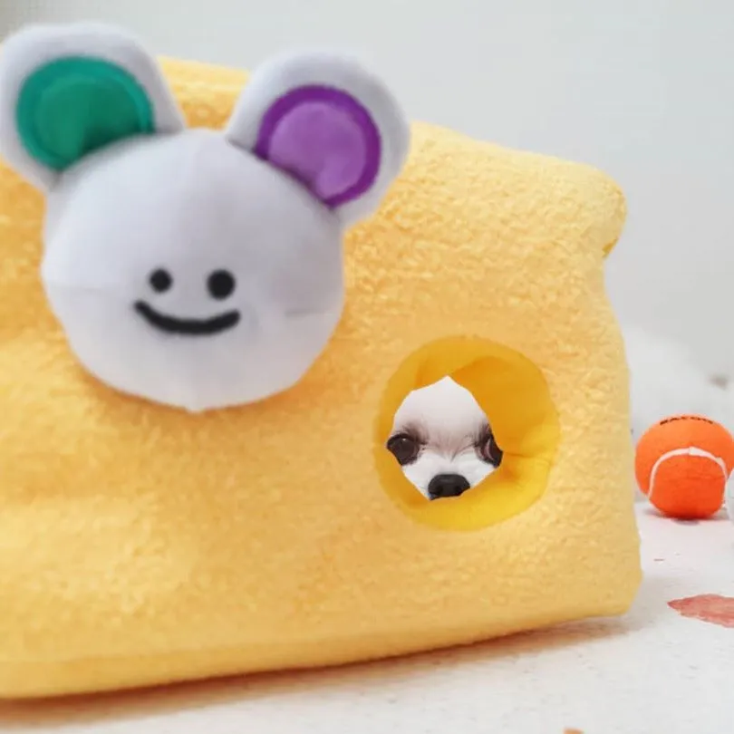Squeaky Cheese & Mouse Dog Toy