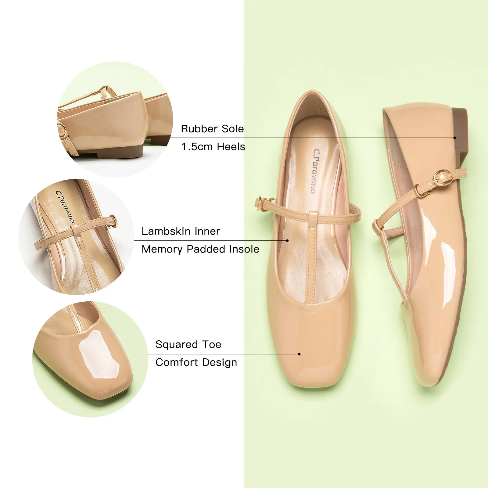 T-Strap Mary Jane (Clara) Beige