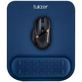Tukzer Gel Mouse Pad Wrist Rest Memory-Foam Ergonomic Mousepad| Cushion Wrist Support & Pain Relief| Non-Slip Rubber Base (Blue)