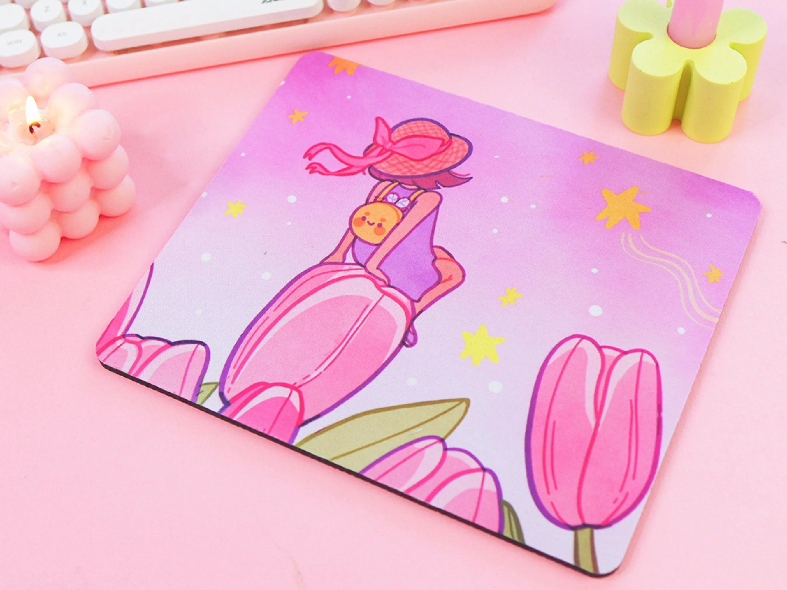 Tulip Fields Magical Girl Mouse Pad