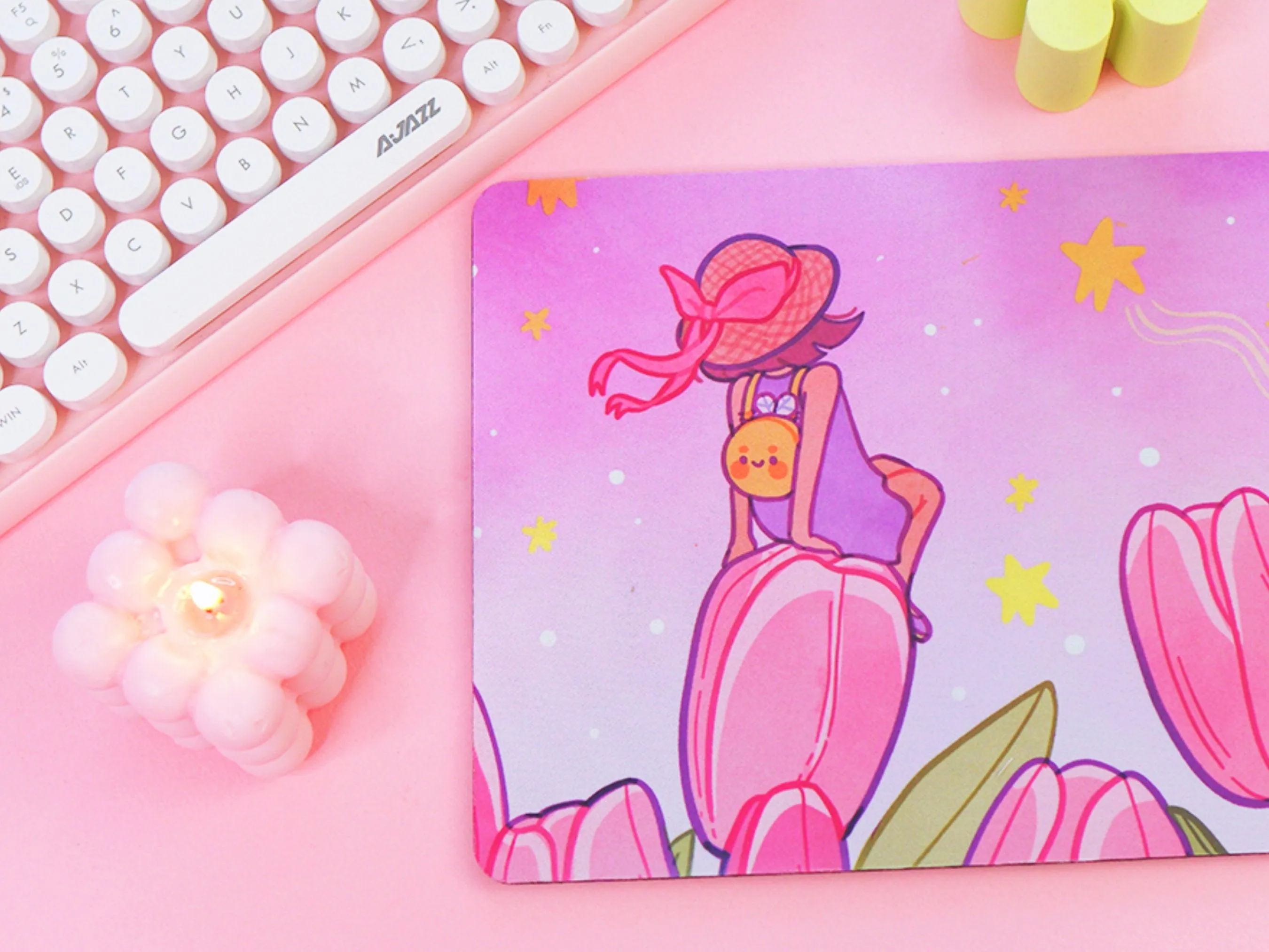 Tulip Fields Magical Girl Mouse Pad