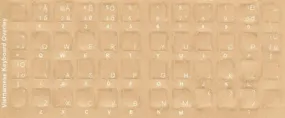 Vietnamese Keyboard Stickers - Labels - Overlays with White Characters for Black Computer Keyboard