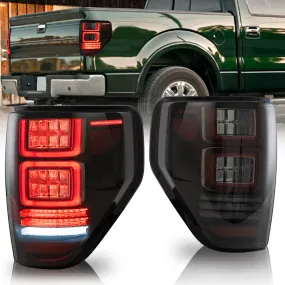 VLAND Full LED Tail Lights For Ford F150 2009-2014 Amber/Red Turn Signal [DOT.]