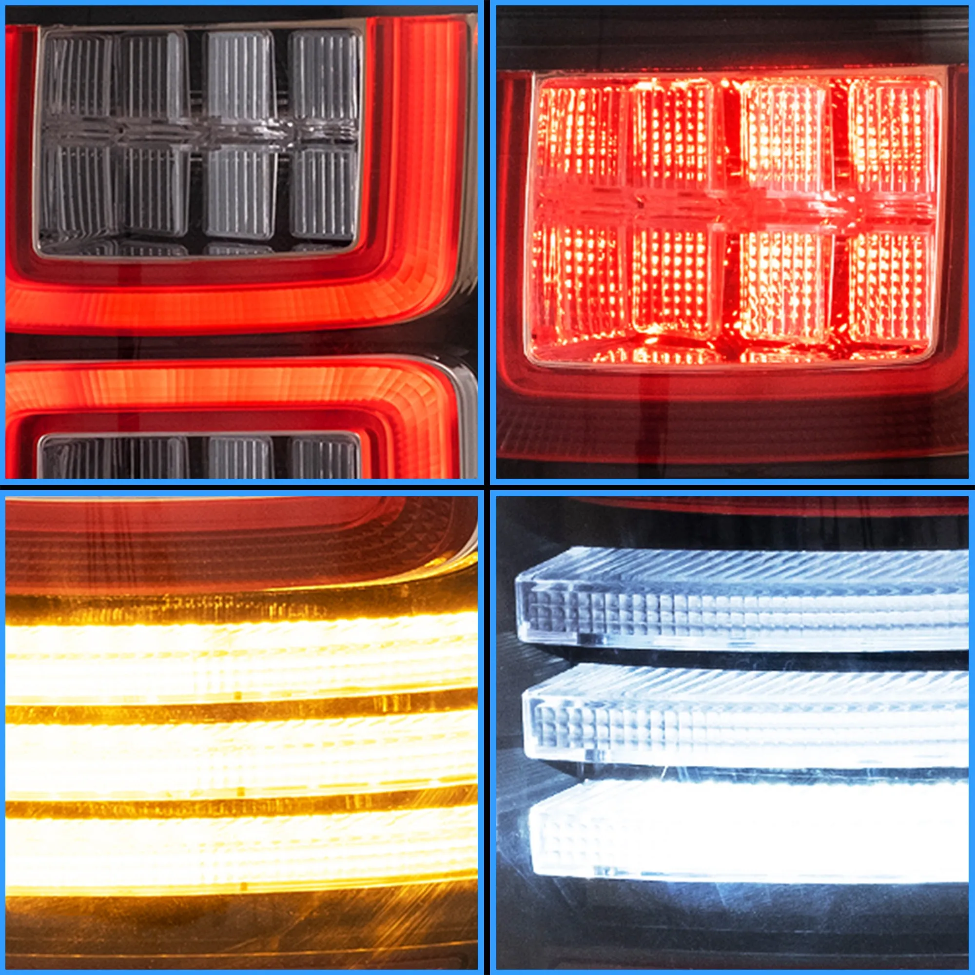 VLAND Full LED Tail Lights For Ford F150 2009-2014 Amber/Red Turn Signal [DOT.]