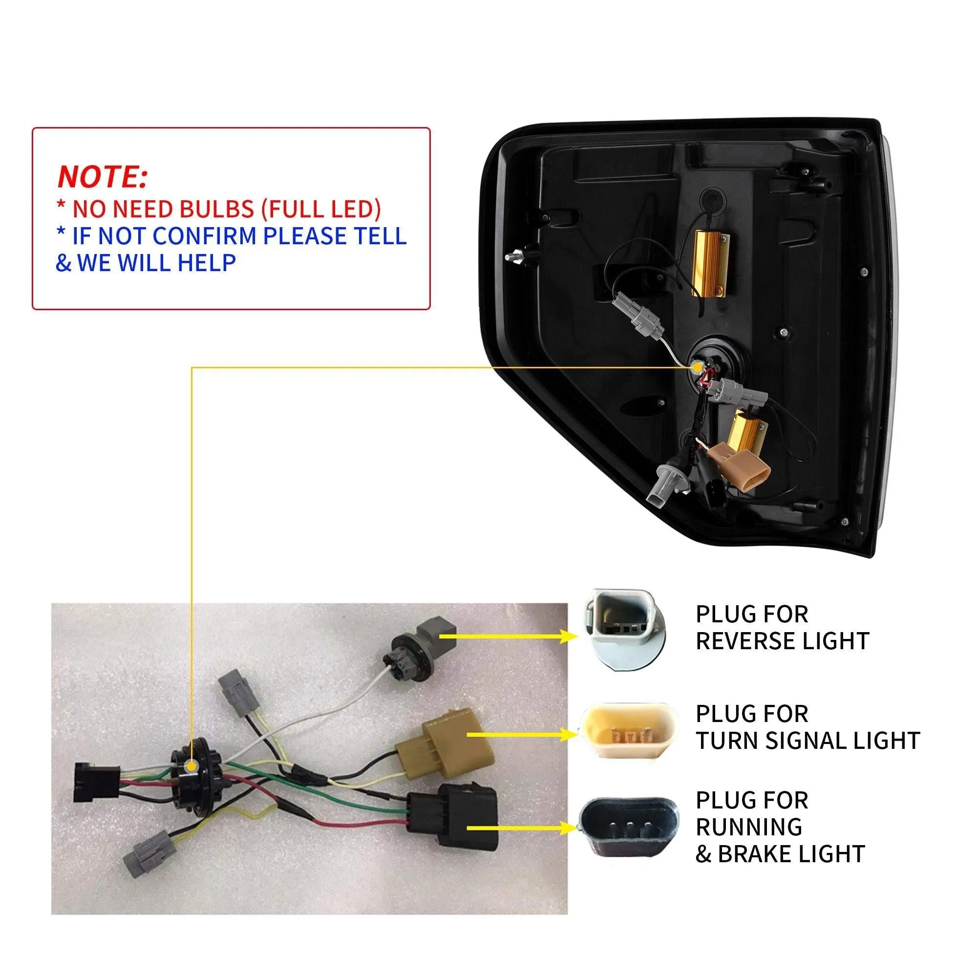 VLAND Full LED Tail Lights For Ford F150 2009-2014 Amber/Red Turn Signal [DOT.]