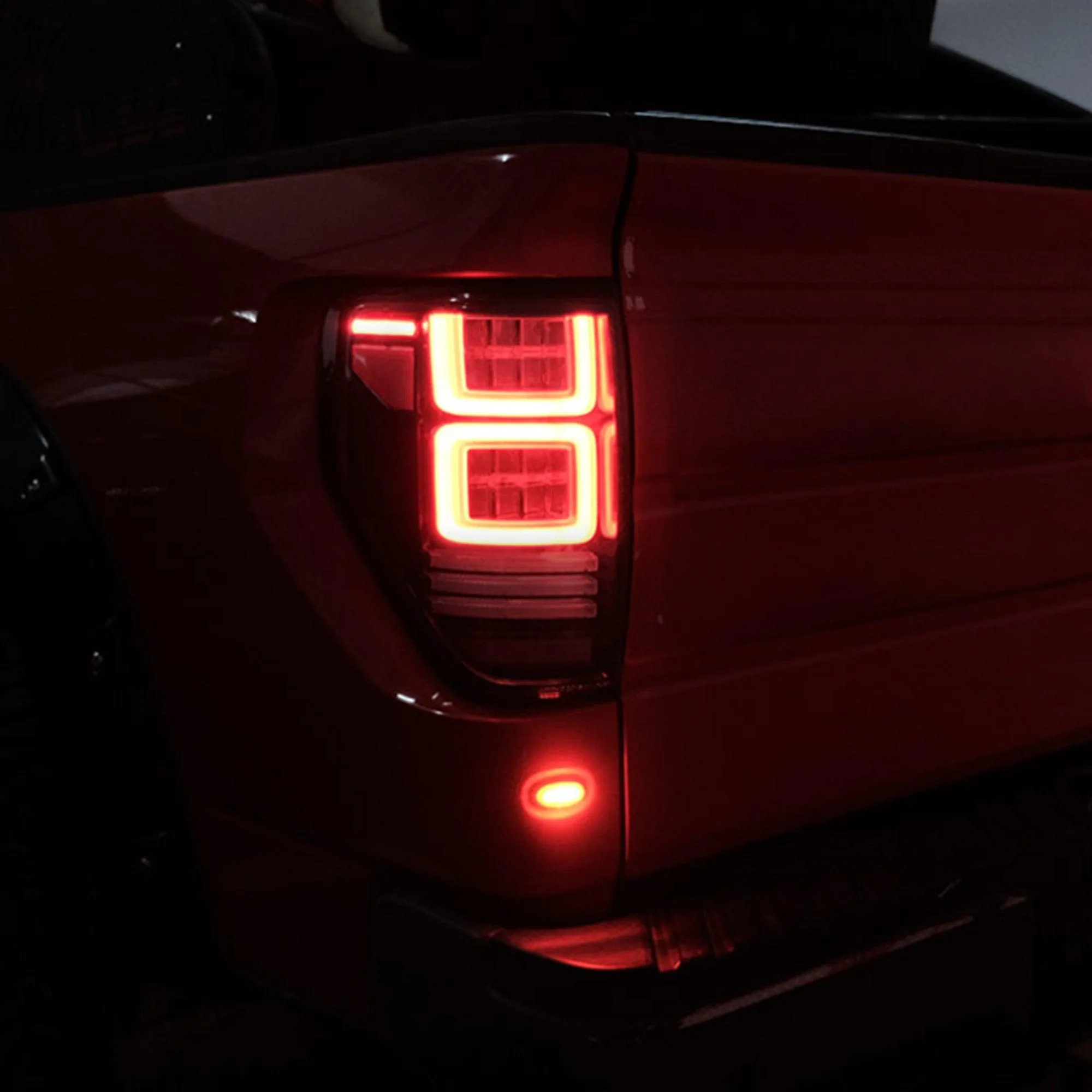 VLAND Full LED Tail Lights For Ford F150 2009-2014 Amber/Red Turn Signal [DOT.]