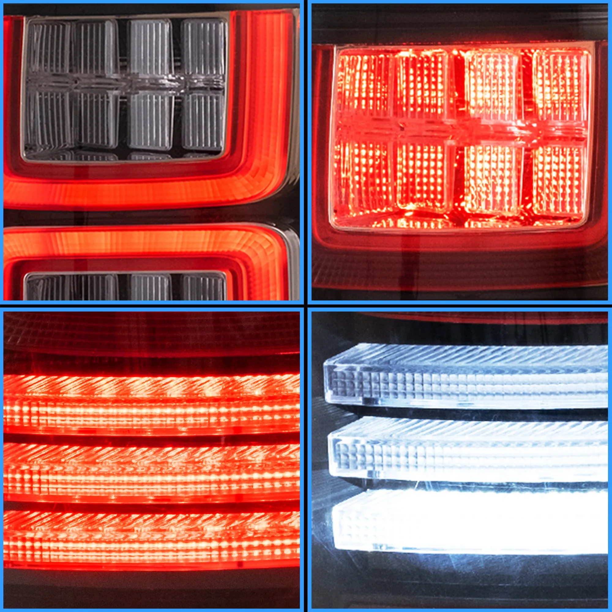 VLAND Full LED Tail Lights For Ford F150 2009-2014 Amber/Red Turn Signal [DOT.]