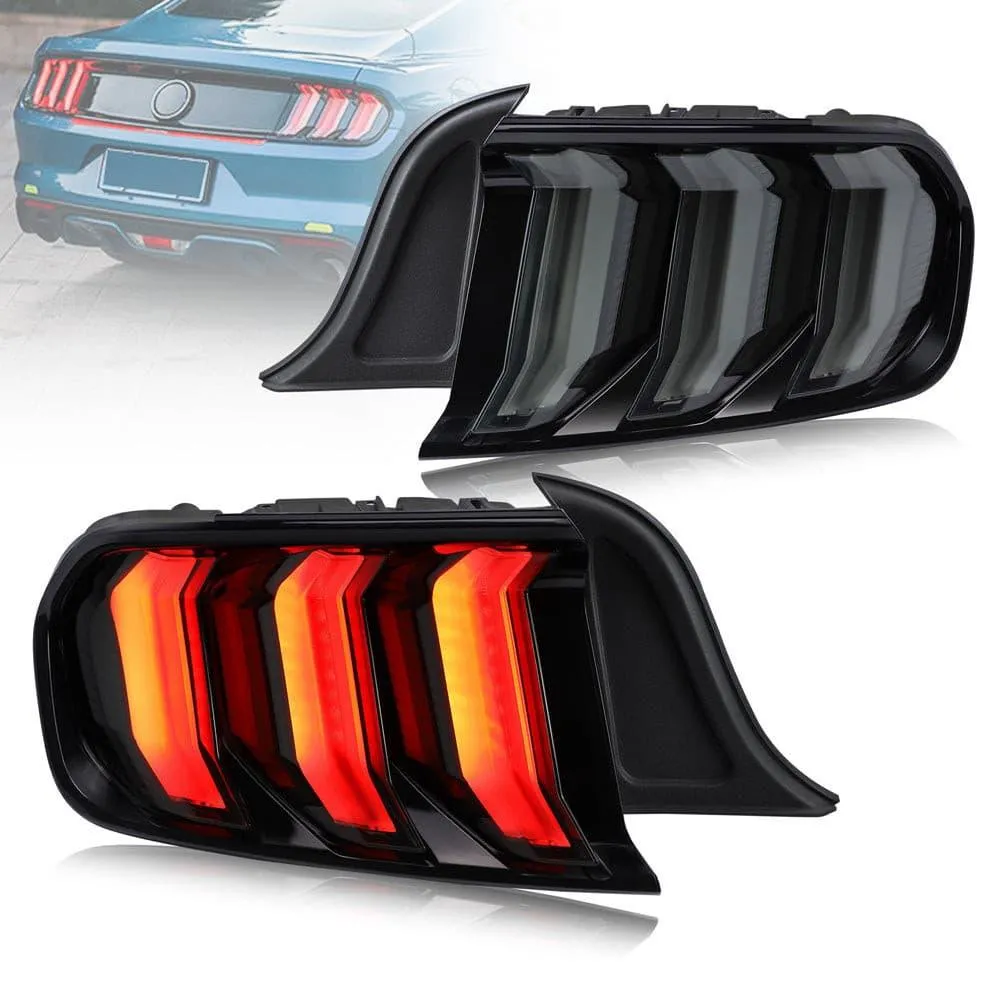 VLAND Full LED Tail Lights For Ford Mustang 2015-2023 with Sequential Turn Signal (5 modes switchable)[E-MARK,DOT.SAE.]