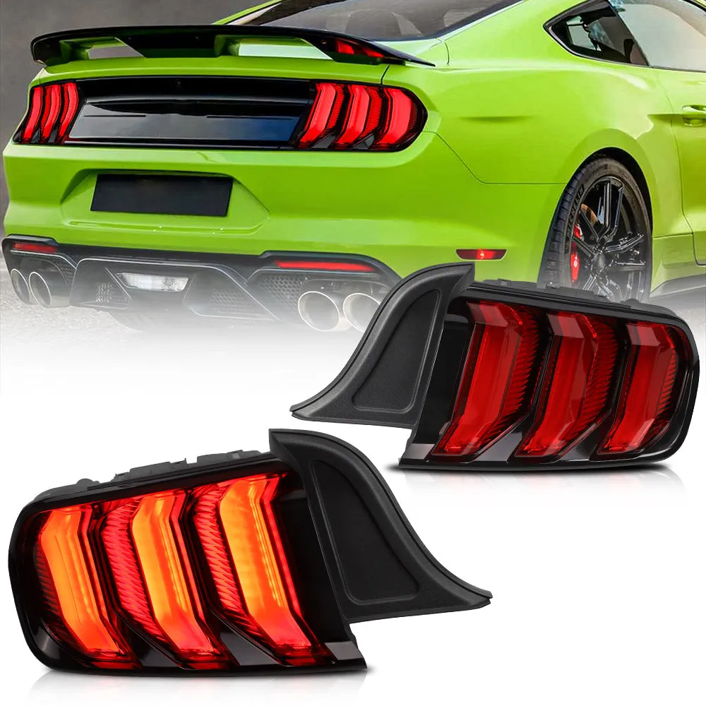 VLAND Full LED Tail Lights For Ford Mustang 2015-2023 with Sequential Turn Signal (5 modes switchable)[E-MARK,DOT.SAE.]