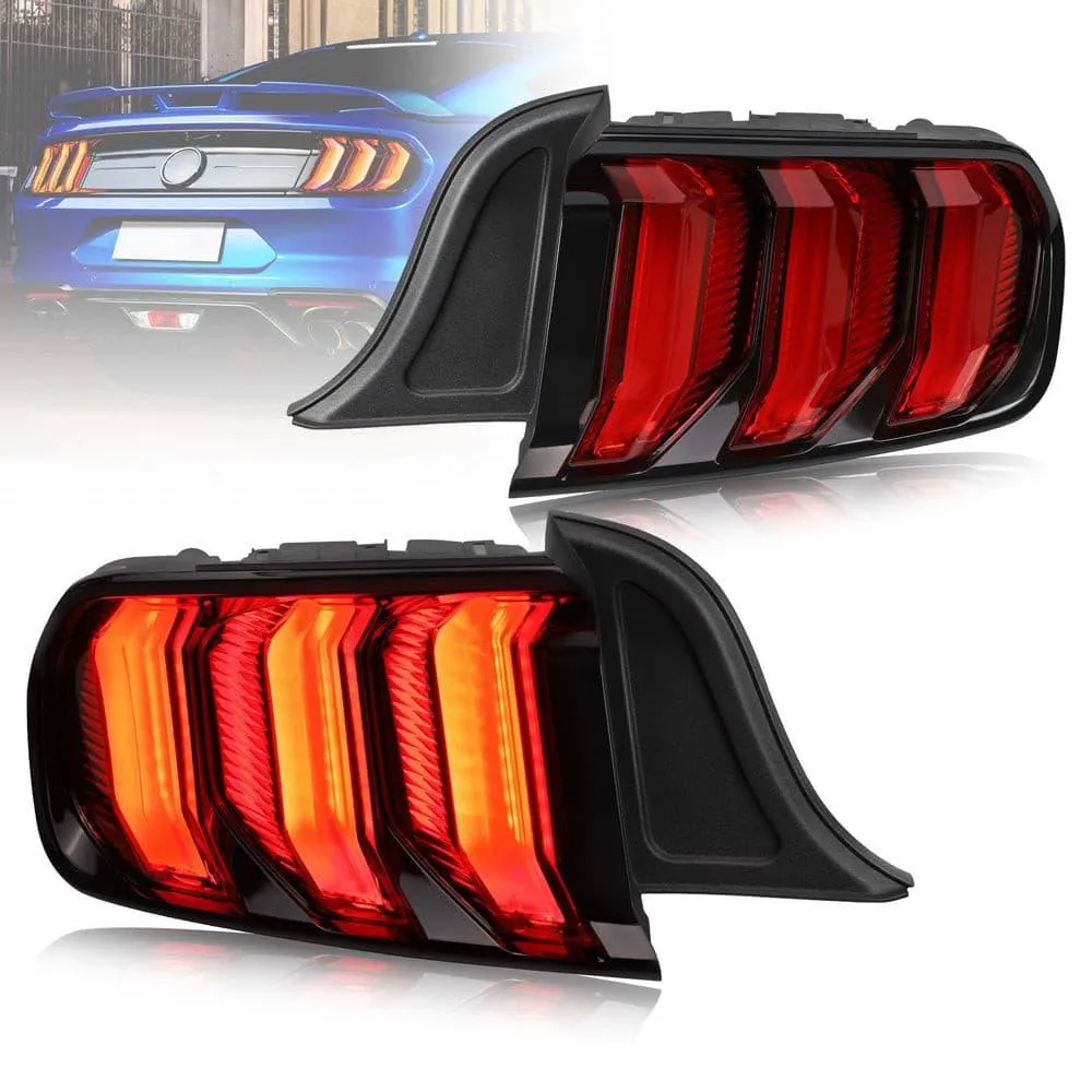 VLAND Full LED Tail Lights For Ford Mustang 2015-2023 with Sequential Turn Signal (5 modes switchable)[E-MARK,DOT.SAE.]